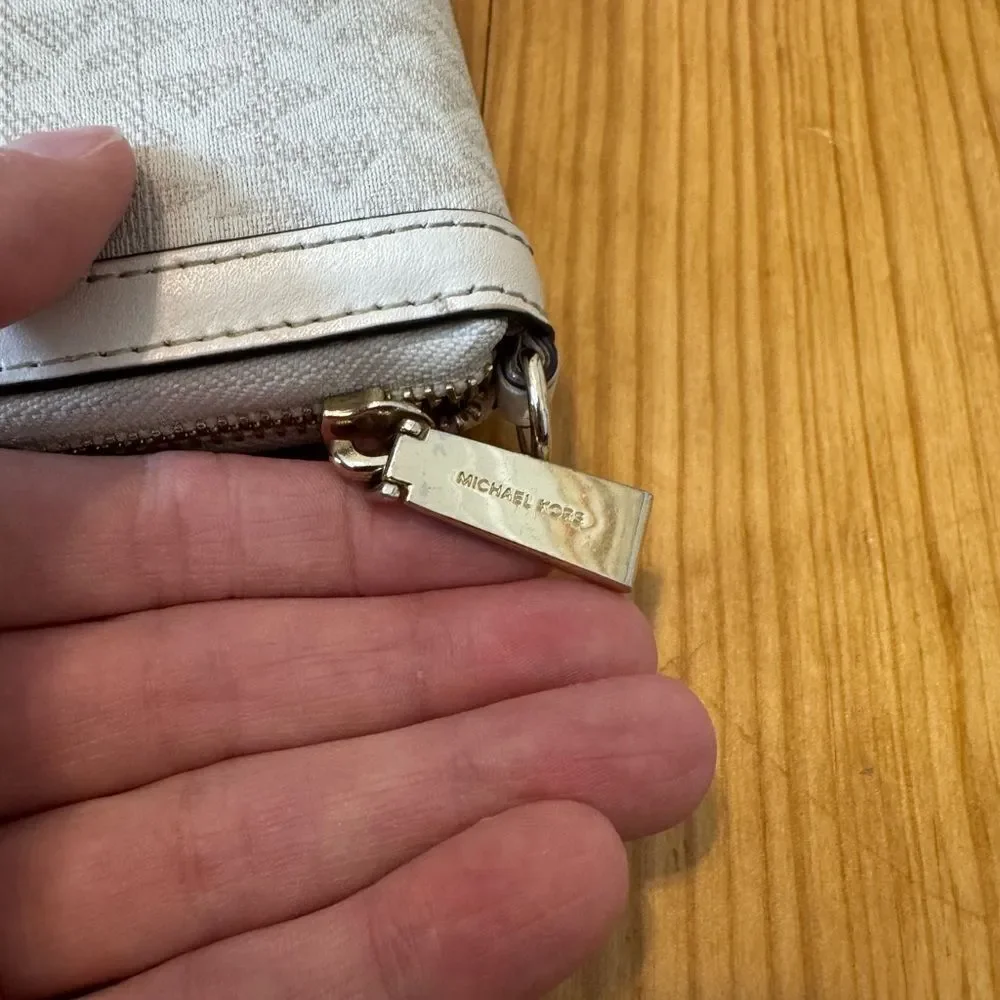 Michael Kors Adele Ivory Canvas Smartphone Wallet Clutch